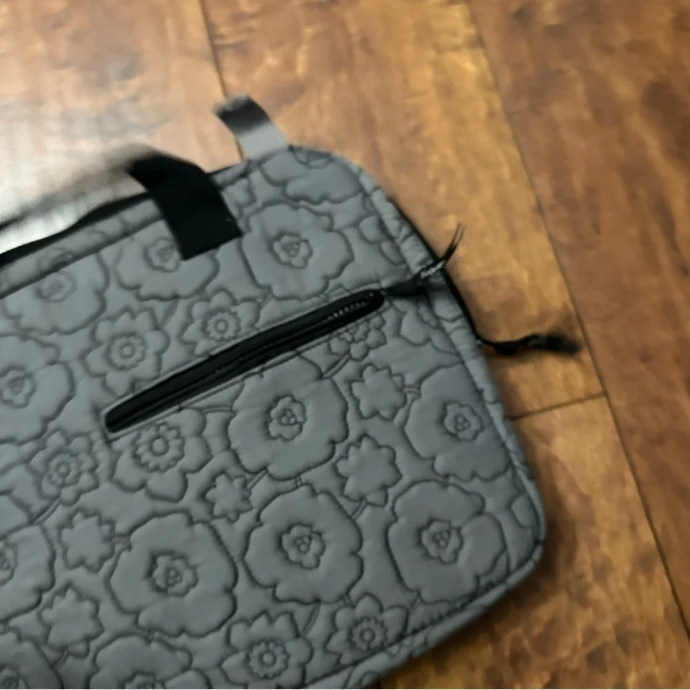 Thirty One Floral Quilted Gray Laptop Bag